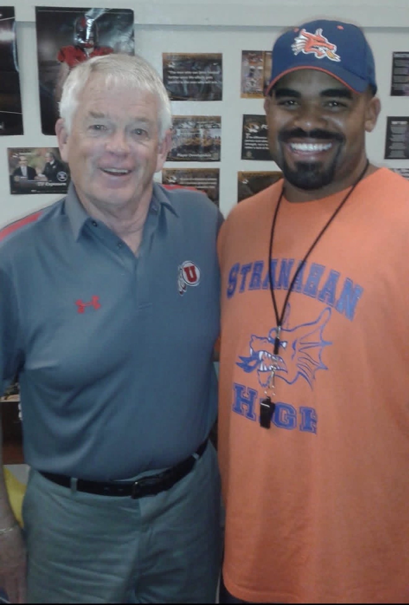 Coach Tally Adams with Dennis Erickson — 2x National Champion, College Football Hall of Famer